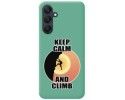 Funda Silicona Líquida Verde para Samsung Galaxy A25 5G diseño Hombre Escalada Dibujos