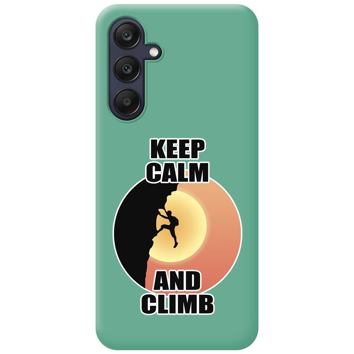 Funda Silicona Líquida Verde para Samsung Galaxy A25 5G diseño Hombre Escalada Dibujos