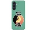 Funda Silicona Líquida Verde para Samsung Galaxy A25 5G diseño Mujer Escalada Dibujos