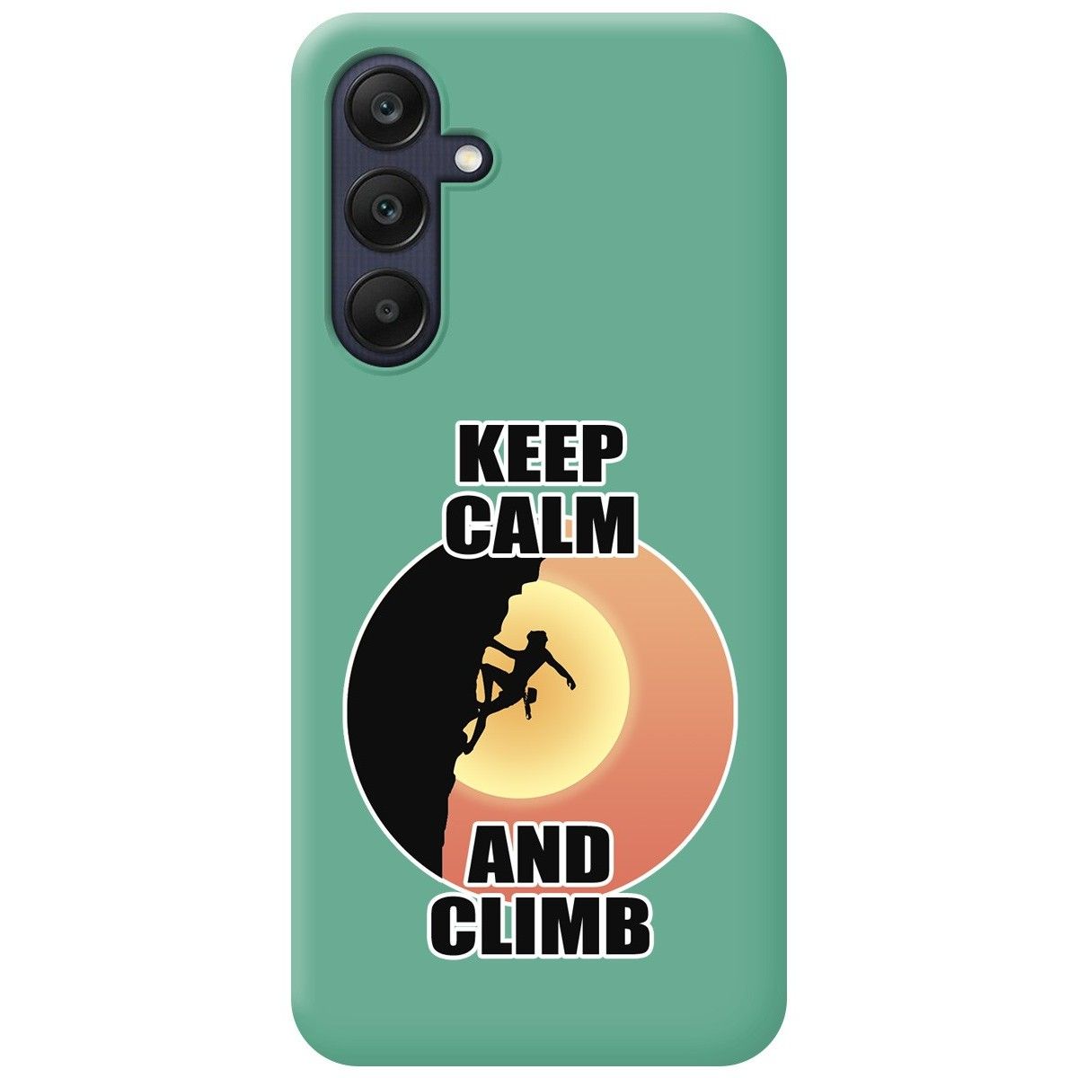 Funda Silicona Líquida Verde para Samsung Galaxy A25 5G diseño Mujer Escalada Dibujos