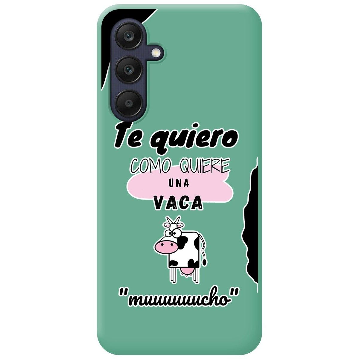 Funda Silicona Líquida Verde para Samsung Galaxy A25 5G diseño Vaca Dibujos