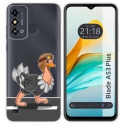 Funda Silicona Transparente para ZTE Blade A53 Plus diseño Avestruz Dibujos