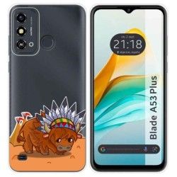 Funda Silicona Transparente para ZTE Blade A53 Plus diseño Bufalo Dibujos