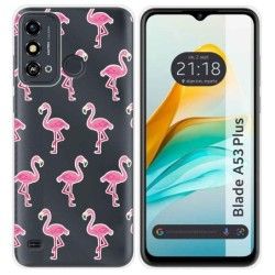 Funda Silicona Transparente para ZTE Blade A53 Plus diseño Flamenco Dibujos