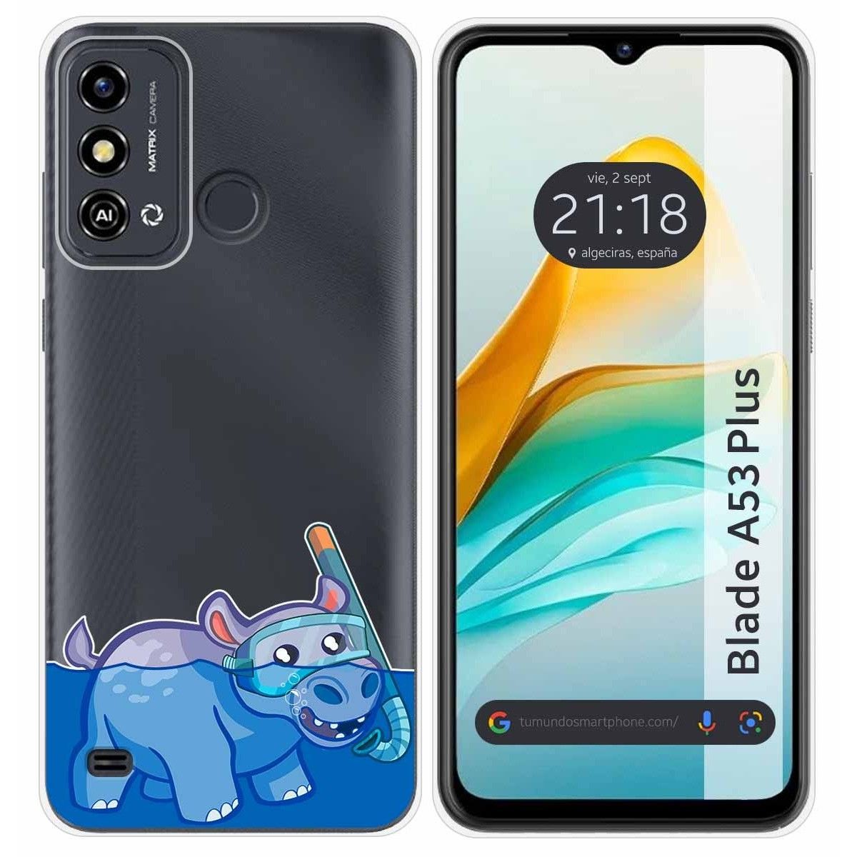 Funda Silicona Transparente para ZTE Blade A53 Plus diseño Hipo Dibujos