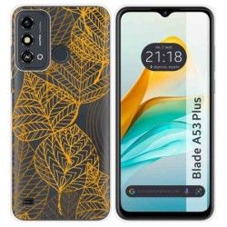 Funda Silicona Transparente para ZTE Blade A53 Plus diseño Hojas Dibujos