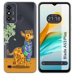 Funda Silicona Transparente para ZTE Blade A53 Plus diseño Jirafa Dibujos