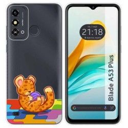 Funda Silicona Transparente para ZTE Blade A53 Plus diseño Leopardo Dibujos