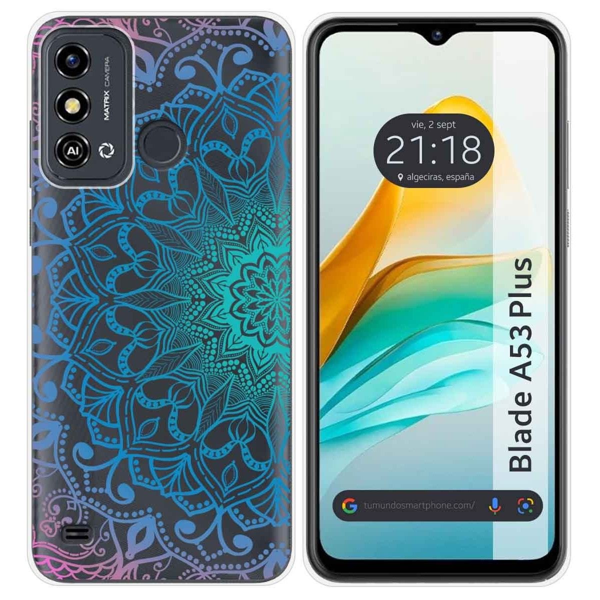 Funda Silicona Transparente para ZTE Blade A53 Plus diseño Mandala Dibujos