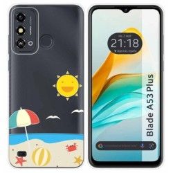 Funda Silicona Transparente para ZTE Blade A53 Plus diseño Playa Dibujos