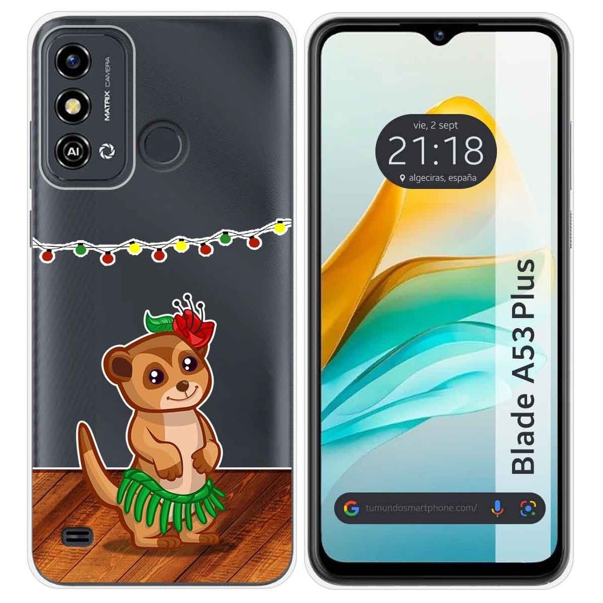 Funda Silicona Transparente para ZTE Blade A53 Plus diseño Suricata Dibujos