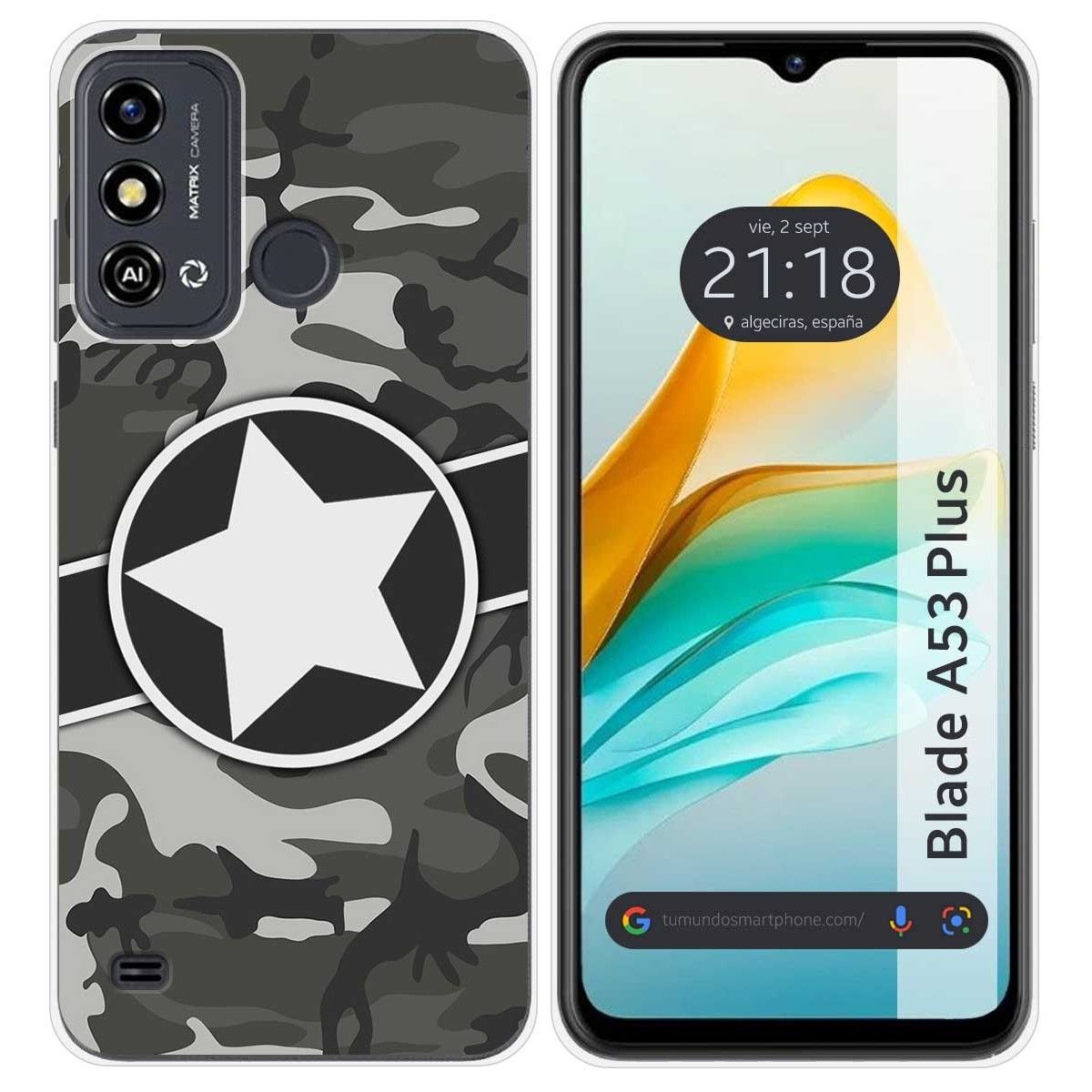 Funda Silicona para ZTE Blade A53 Plus diseño Camuflaje 02 Dibujos