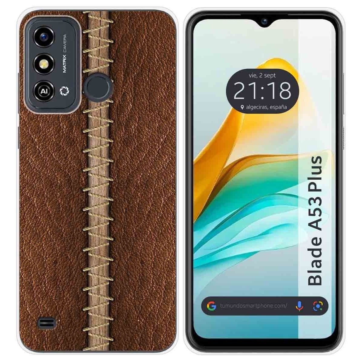 Funda Silicona para ZTE Blade A53 Plus diseño Cuero 01 Dibujos