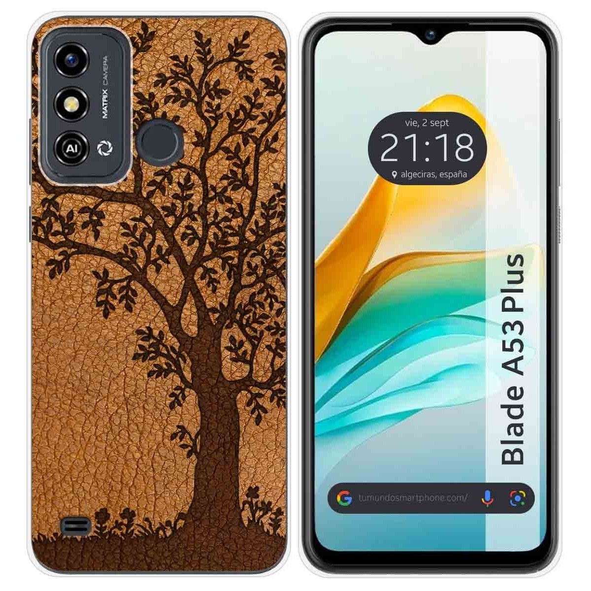 Funda Silicona para ZTE Blade A53 Plus diseño Cuero 03 Dibujos