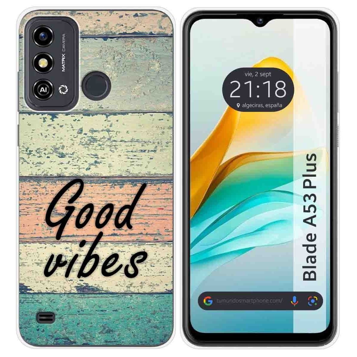 Funda Silicona para ZTE Blade A53 Plus diseño Madera 01 Dibujos