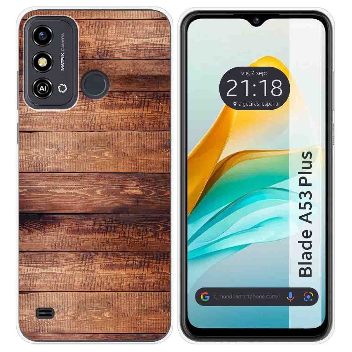 Funda Silicona para ZTE Blade A53 Plus diseño Madera 02 Dibujos