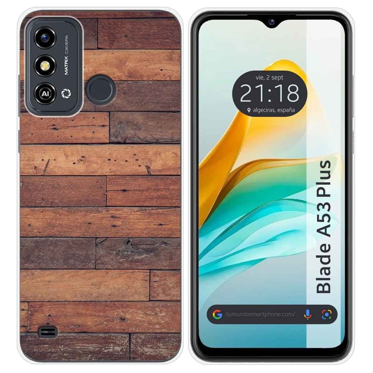 Funda Silicona para ZTE Blade A53 Plus diseño Madera 03 Dibujos