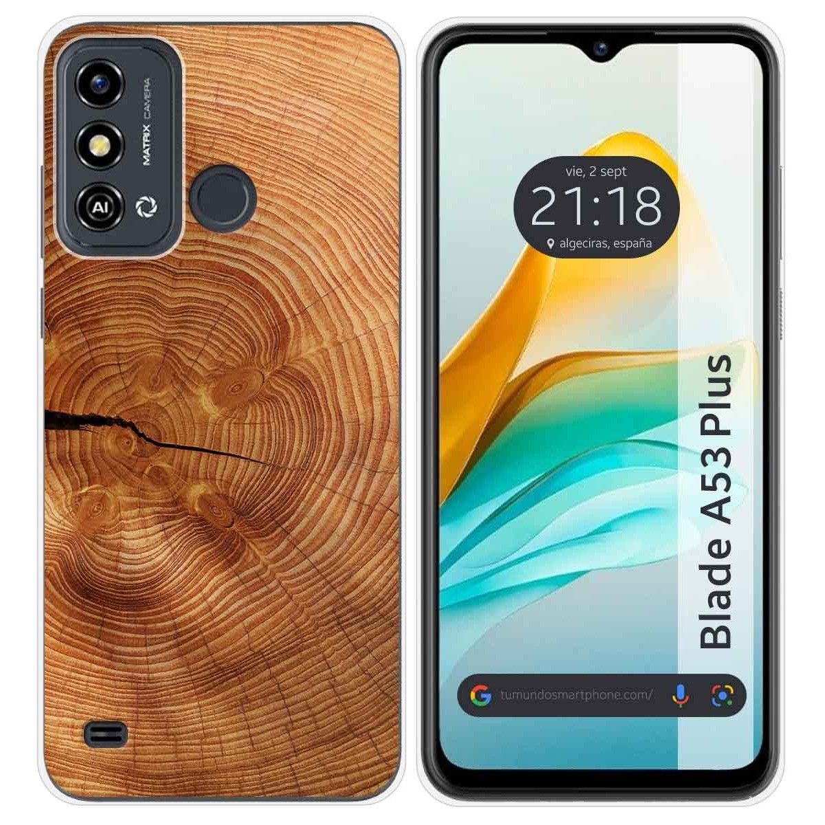 Funda Silicona para ZTE Blade A53 Plus diseño Madera 04 Dibujos