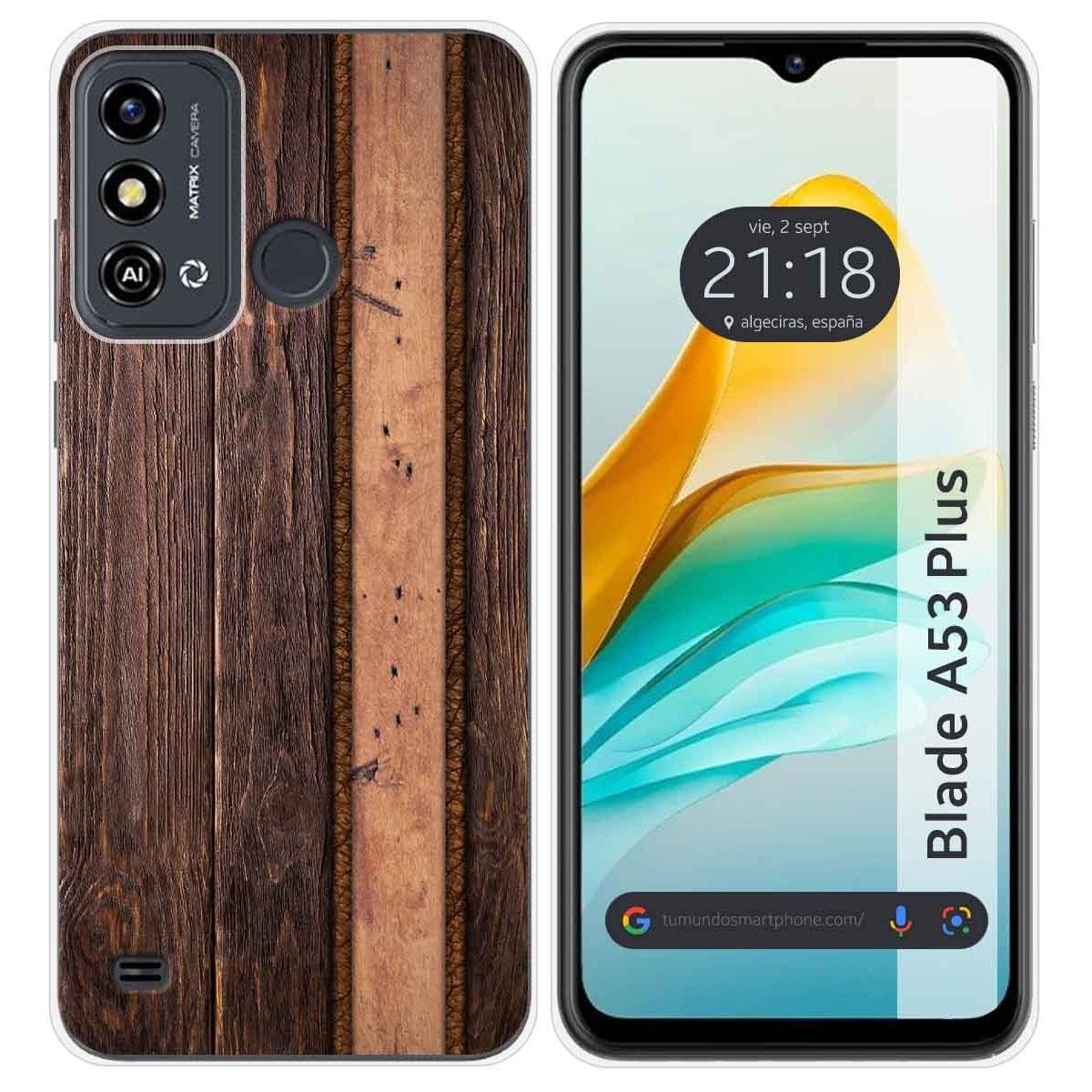 Funda Silicona para ZTE Blade A53 Plus diseño Madera 05 Dibujos