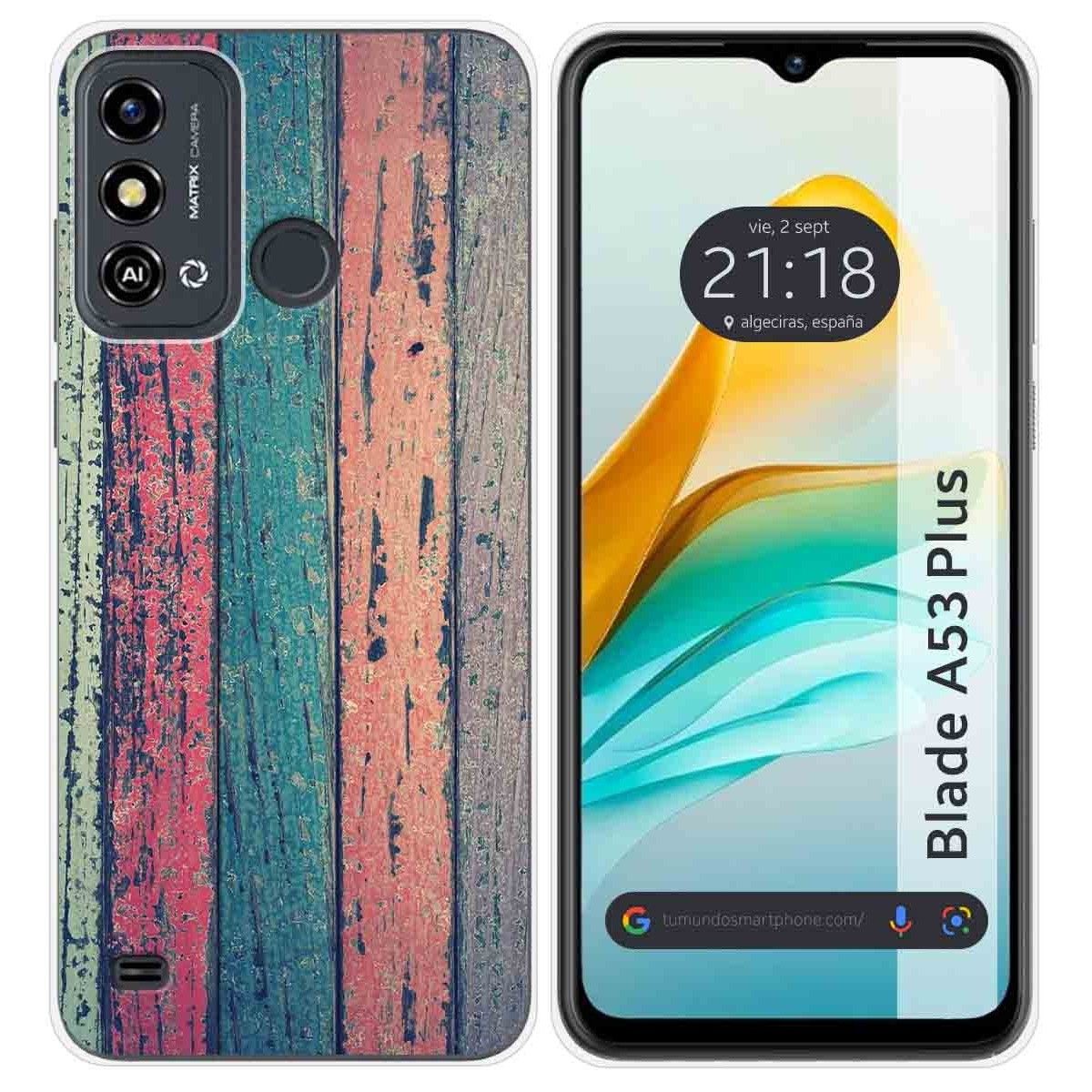 Funda Silicona para ZTE Blade A53 Plus diseño Madera 10 Dibujos
