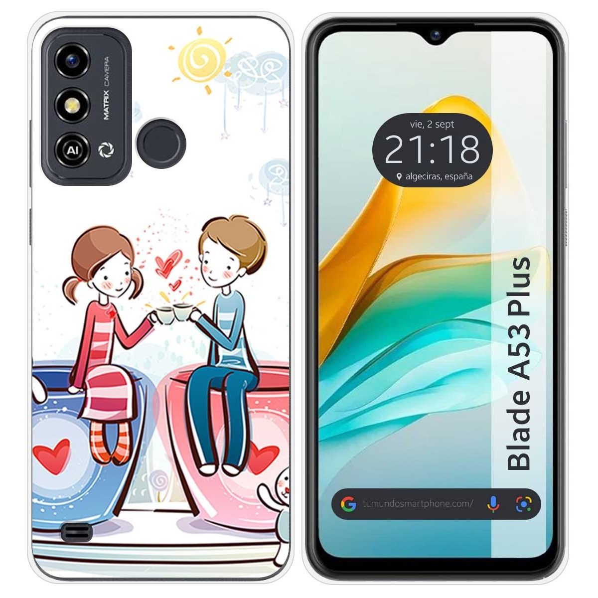 Funda Silicona para ZTE Blade A53 Plus diseño Café Dibujos