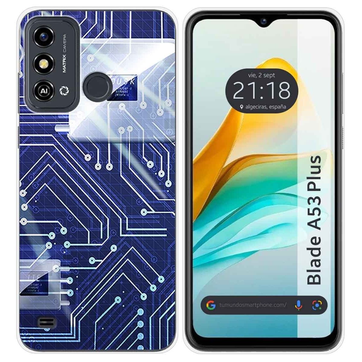 Funda Silicona para ZTE Blade A53 Plus diseño Circuito Dibujos