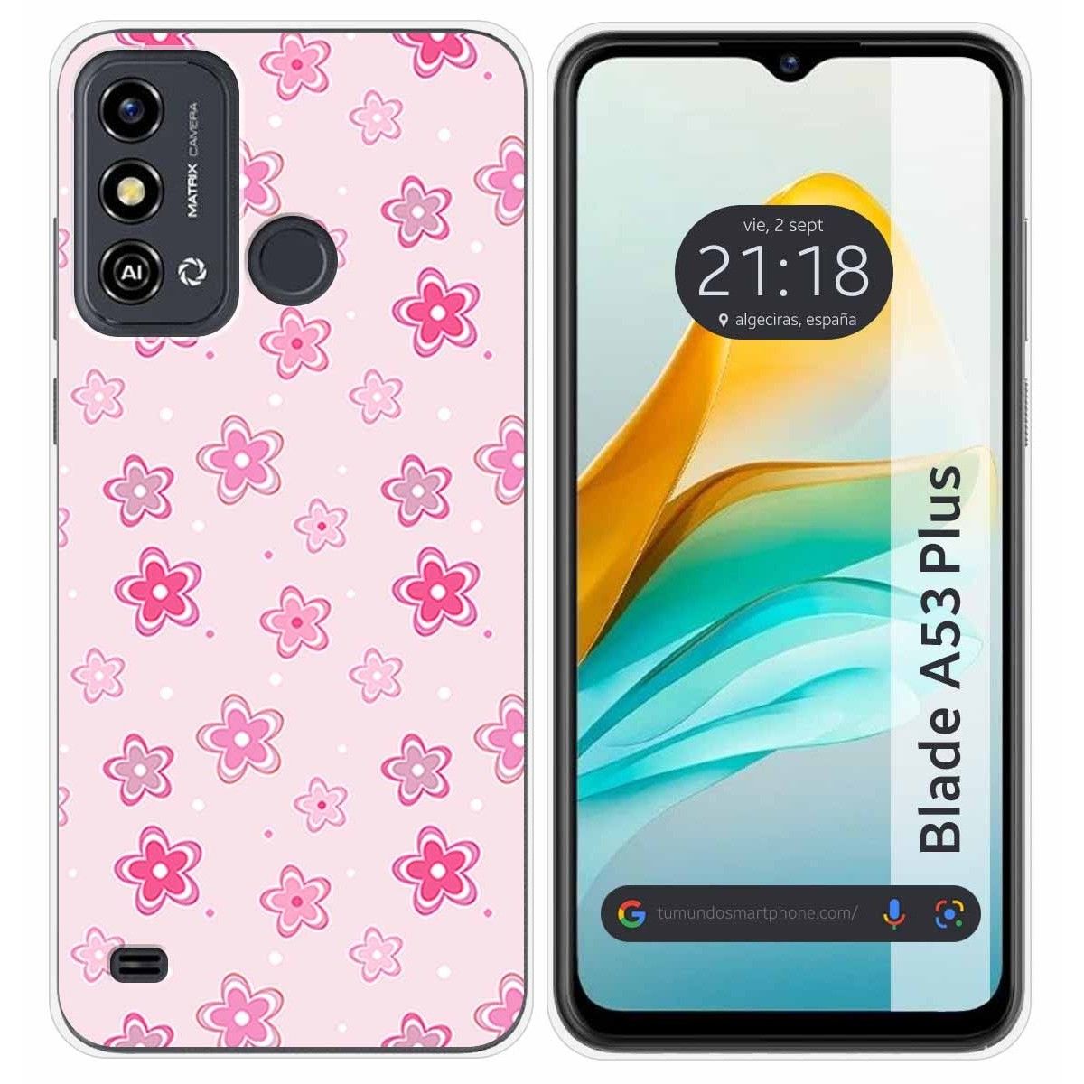 Funda Silicona para ZTE Blade A53 Plus diseño Flores Dibujos