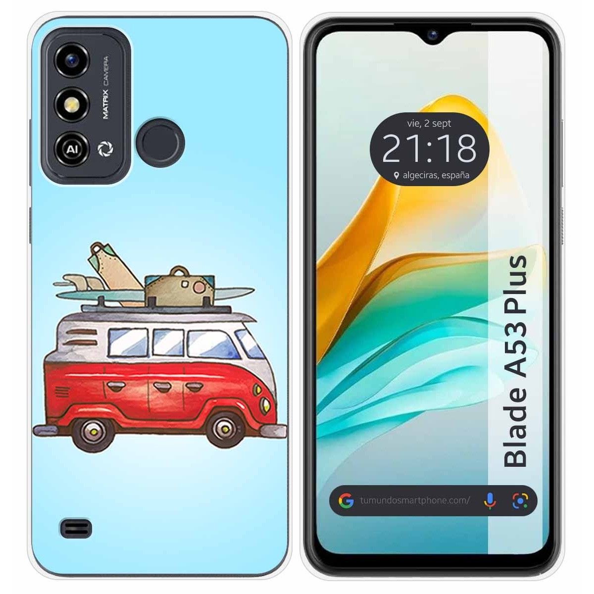 Funda Silicona para ZTE Blade A53 Plus diseño Furgoneta Dibujos