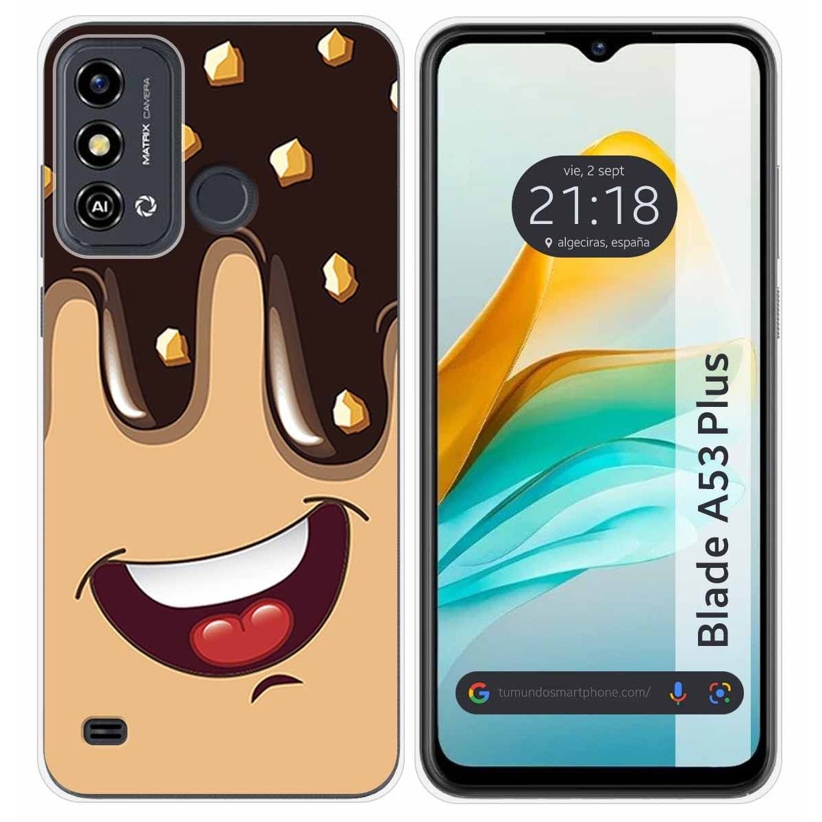 Funda Silicona para ZTE Blade A53 Plus diseño Helado Chocolate Dibujos