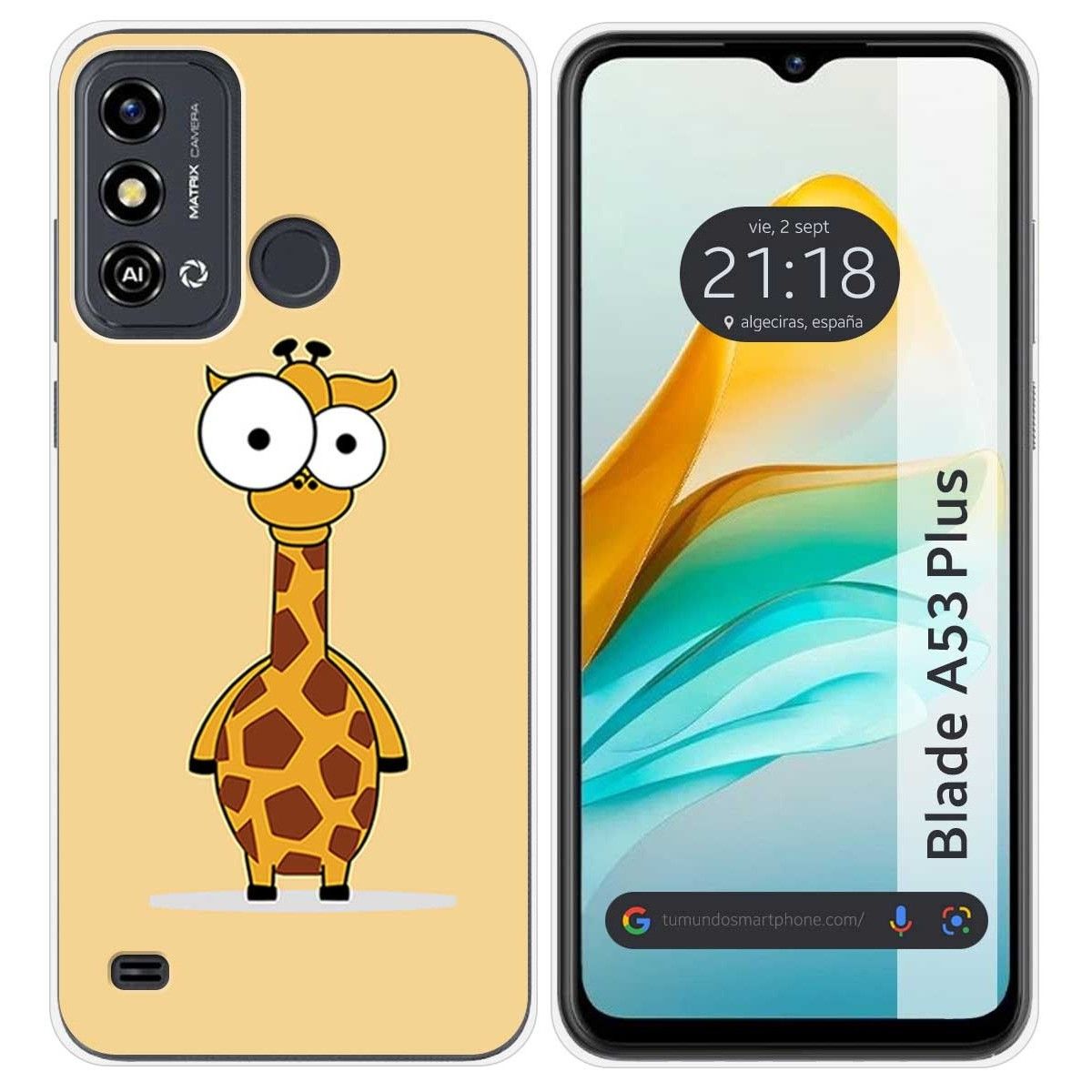 Funda Silicona para ZTE Blade A53 Plus diseño Jirafa Dibujos