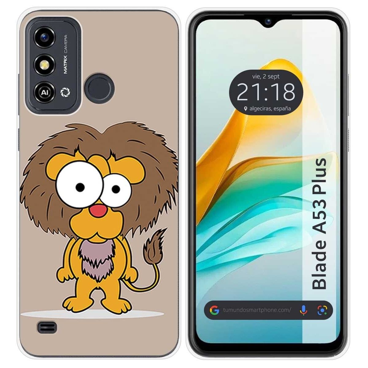 Funda Silicona para ZTE Blade A53 Plus diseño Leon Dibujos