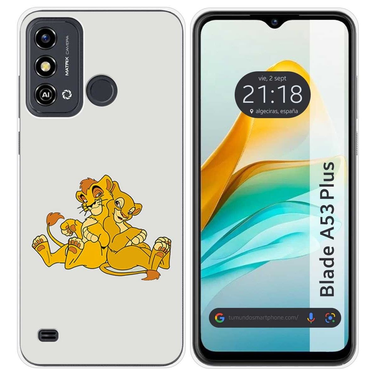 Funda Silicona para ZTE Blade A53 Plus diseño Leones Dibujos