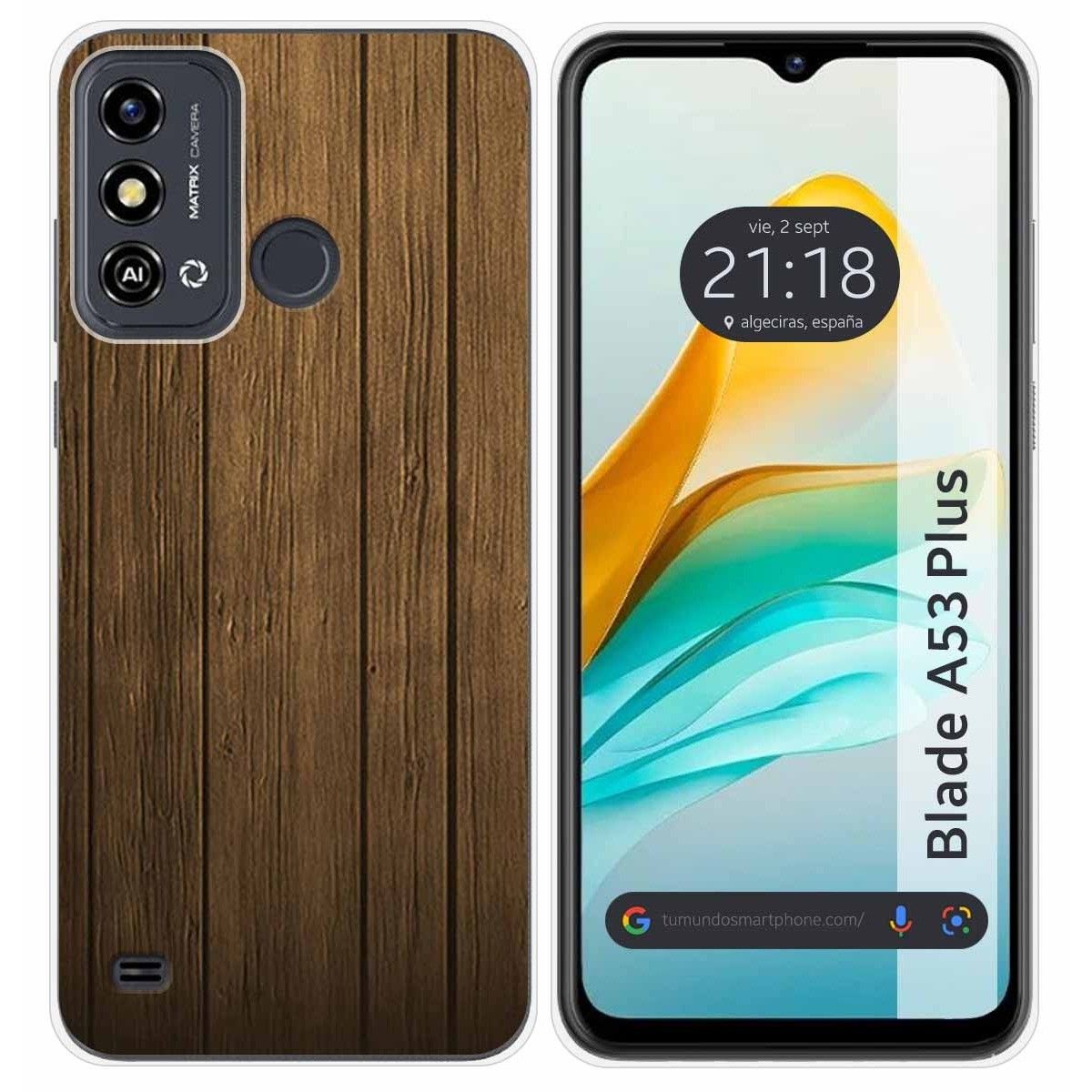Funda Silicona para ZTE Blade A53 Plus diseño Madera Dibujos