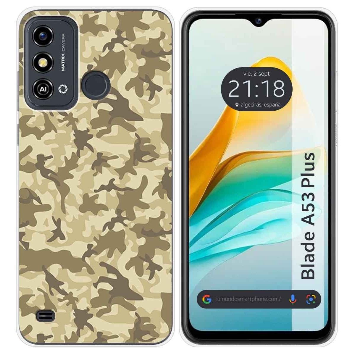 Funda Silicona para ZTE Blade A53 Plus diseño Sand Camuflaje Dibujos