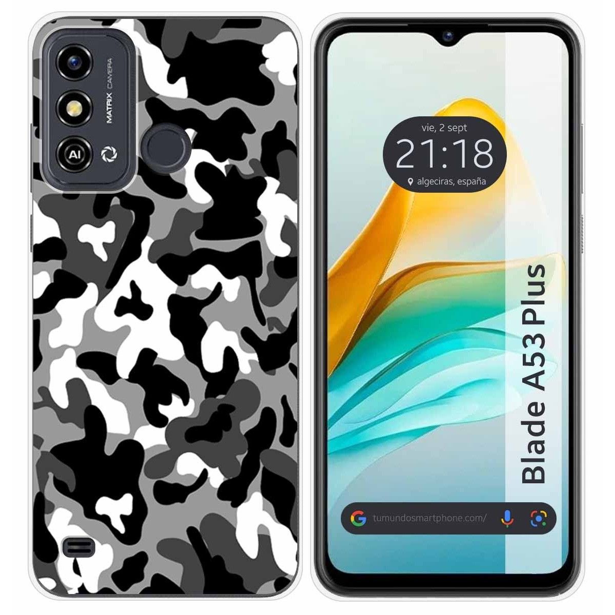 Funda Silicona para ZTE Blade A53 Plus diseño Snow Camuflaje Dibujos