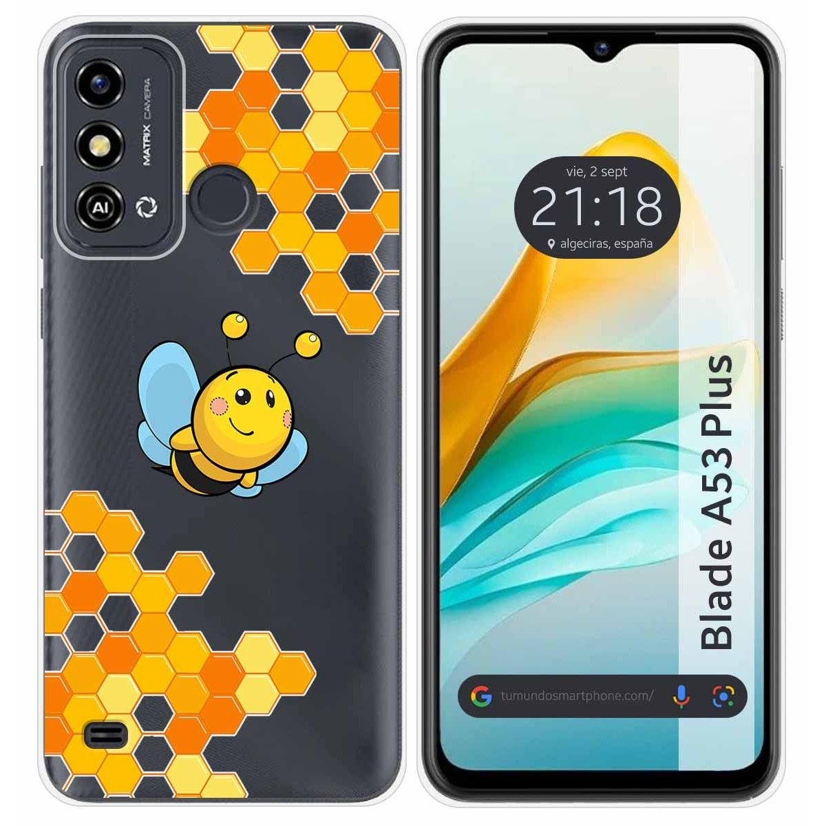 Funda Silicona para ZTE Blade A53 Plus diseño Abeja Dibujos