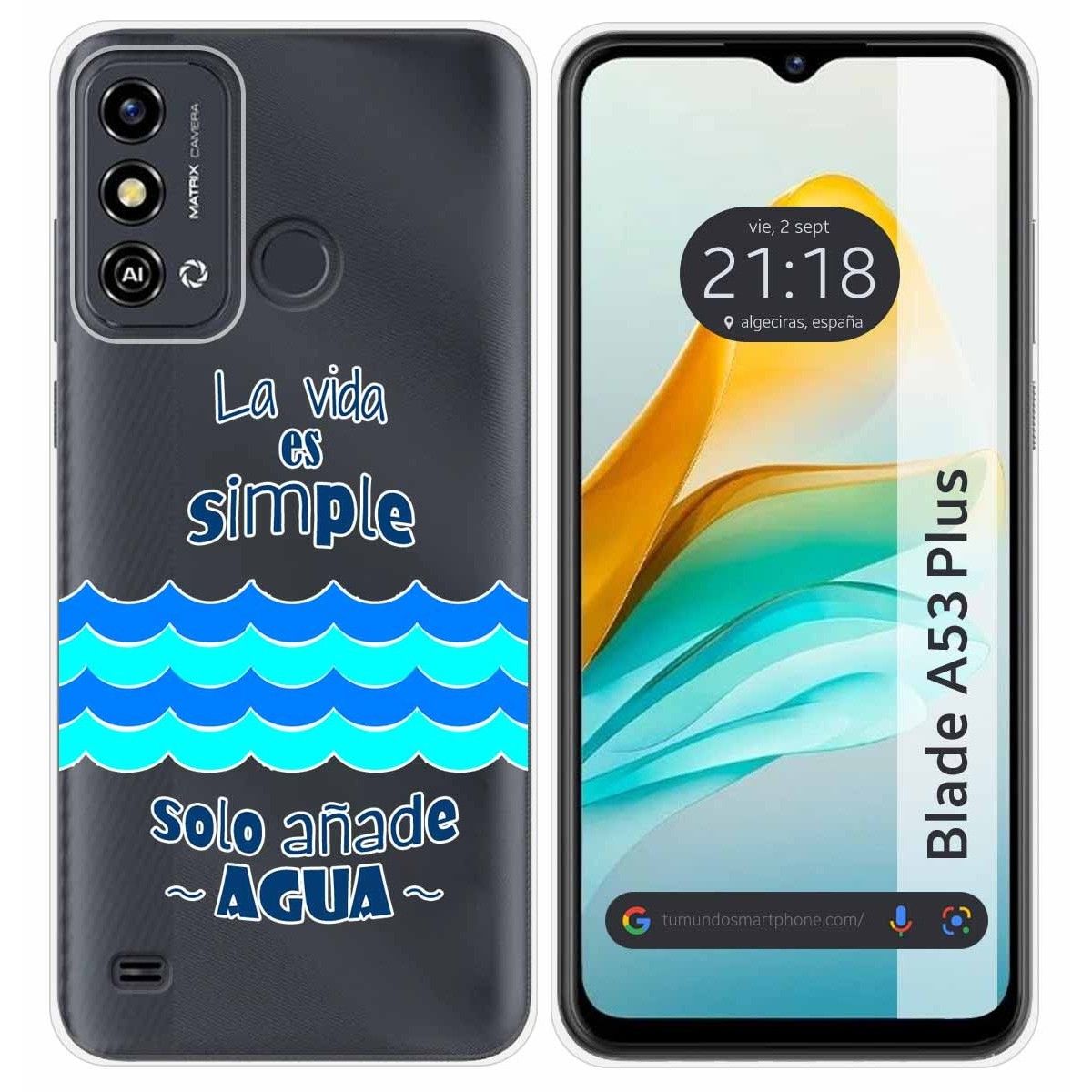Funda Silicona para ZTE Blade A53 Plus diseño Agua Dibujos