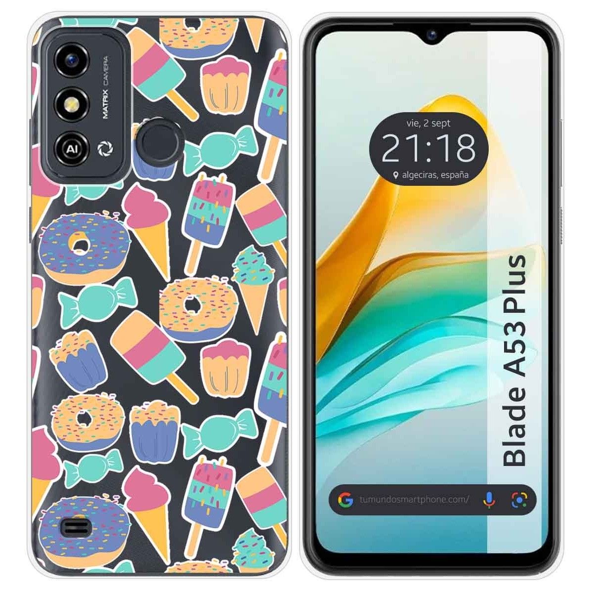 Funda Silicona para ZTE Blade A53 Plus diseño Dulces 02 Dibujos