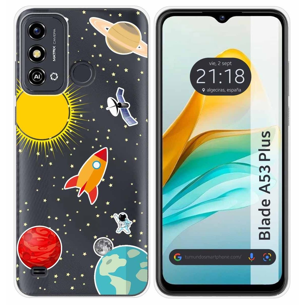 Funda Silicona para ZTE Blade A53 Plus diseño Espacio Dibujos