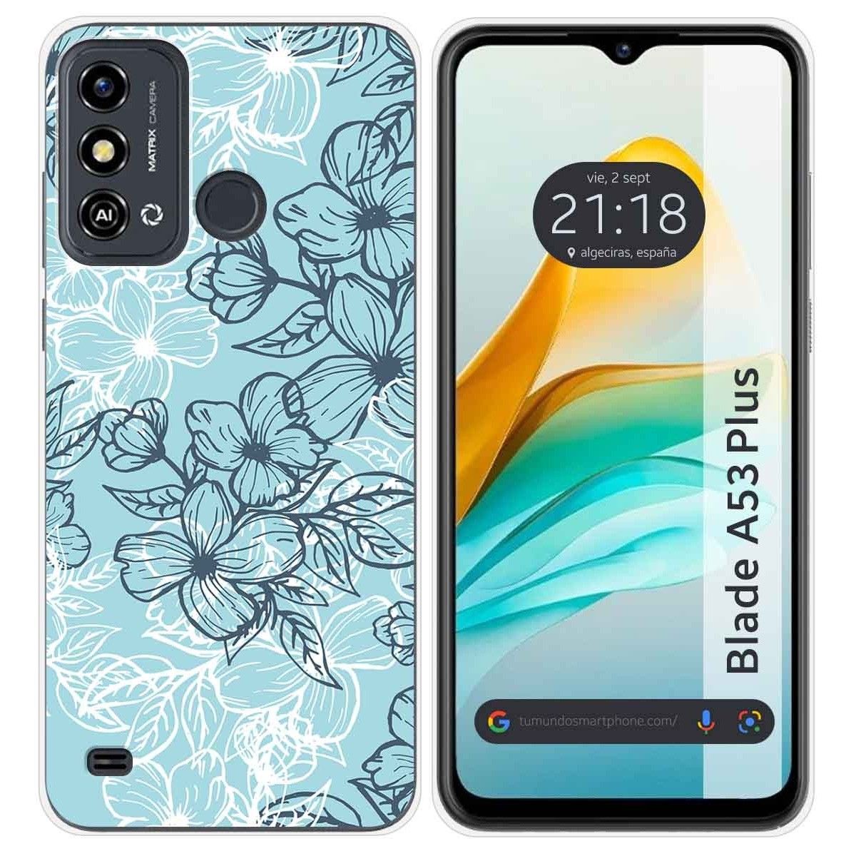 Funda Silicona para ZTE Blade A53 Plus diseño Flores 03 Dibujos