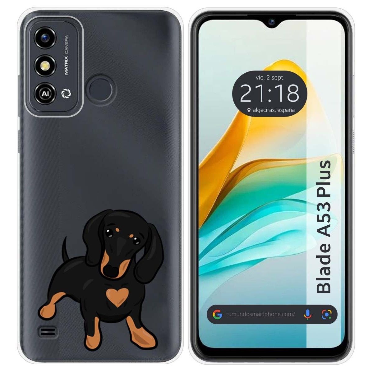 Funda Silicona para ZTE Blade A53 Plus diseño Perros 04 Dibujos