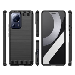 Funda Gel Tpu Tipo Carbon Negra para Xiaomi 13 Lite 5G 2