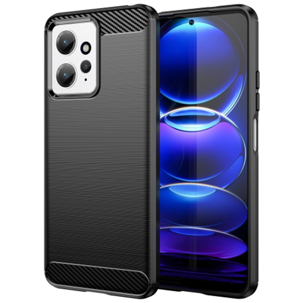 Funda Gel Tpu Tipo Carbon Negra para Xiaomi Redmi Note 12 4G