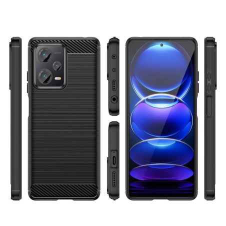 Funda Gel Tpu Tipo Carbon Negra para Xiaomi Redmi Note 12 Pro+ Plus 5G