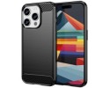 Funda Gel Tpu Tipo Carbon Negra para Iphone 15 Pro (6.1)