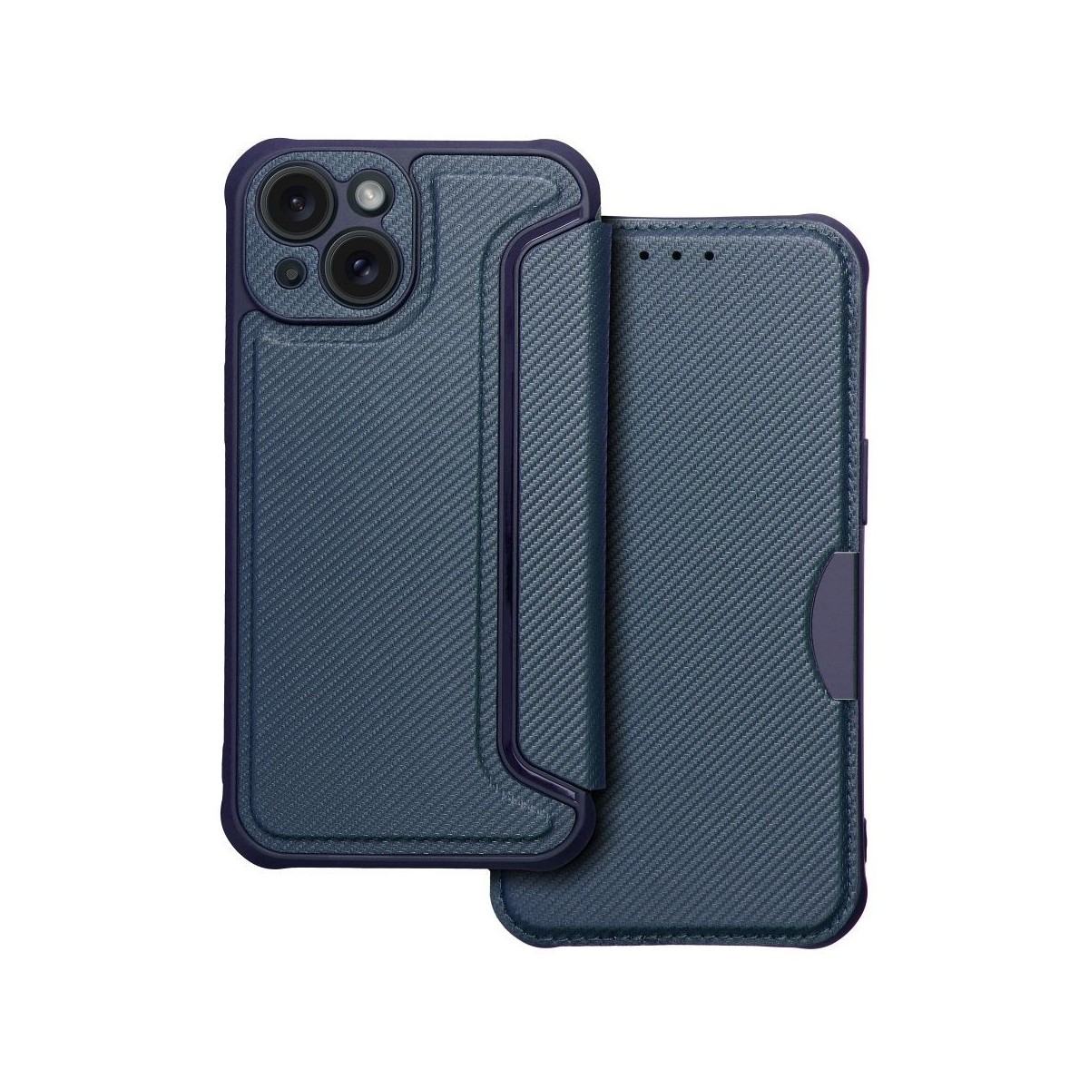 Funda Libro Magnética Antigolpes para Iphone 15 (6.1) color Azul