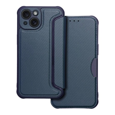 Funda Libro Magnética Antigolpes para Iphone 15 (6.1) color Azul