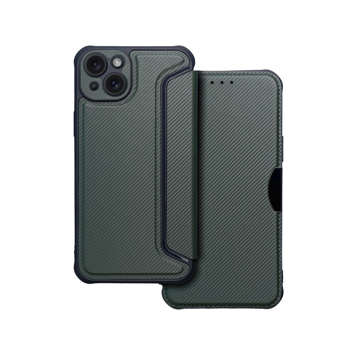 Funda Libro Magnética Antigolpes para Iphone 15 Plus (6.7) color Verde
