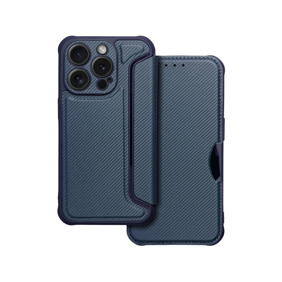 Funda Libro Magnética Antigolpes para Iphone 15 Pro (6.1) color Azul