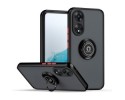 Funda Mate con Borde Negro y Anillo Giratorio 360 para Oppo A78 4G